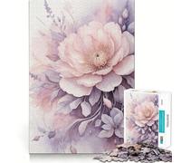 Composizione floreale ad acquerello rosa, puzzle da 1000 pezzi per adulti, puzzle rilassante, arte da assemblare, (38x52cm)