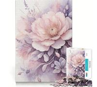 Composizione floreale ad acquerello rosa, puzzle da 1000 pezzi per ragazzi, gioco di logica e abilità, rilassante, taglio preciso, regalo di Natale (50x75cm)