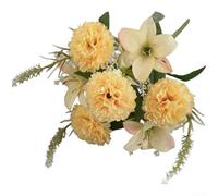 Composizione floreale artificiale in seta con giglio e garofano, decorazione per appartamento, dormitorio e spazio in affitto (E)