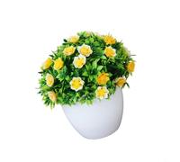 Composizione floreale artificiale realistica bianco rosa decorazione per la casa (giallo)