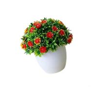 Composizione floreale artificiale realistica bianco rosa decorazione per la casa (rosso)