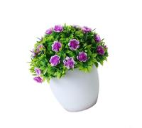 Composizione floreale artificiale realistica bianco rosa decorazione per la casa (viola rosso)