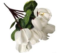 Composizione floreale di ciclamino da 36 cm, realizzata in materiale di seta, per decorazione di interni, soggiorno o ufficio (bianco)