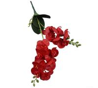 Composizione floreale estetica decorativa con dodici orchidee artificiali a farfalla, per tutti i tipi di occasioni o ambientazioni (rosso)