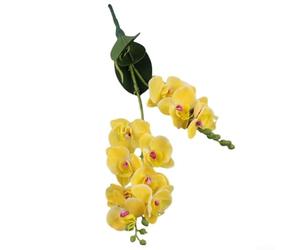 Composizione floreale estetica decorativa con dodici orchidee artificiali a farfalla, per tutti i tipi di occasioni o ambientazioni (giallo)