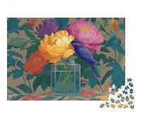 Composizione floreale vibrante, puzzle da 1000 pezzi con fiori e uccelli, gioco educativo per adulti, decorazione per la casa, difficile e stimolante, regalo di compleanno. 70x50cm/1000pcs