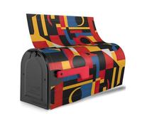 Composizione in rosso, giallo, blu e nero, alla moda, copertura magnetica per cassetta postale, impermeabile, facile installazione