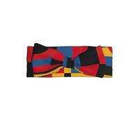 Composizione in rosso, giallo, blu e nero, con stampa di fiocchi per bambini, graziose fasce elastiche per capelli, per neonati, neonati e bambini colorati