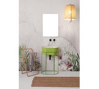 Composizione Lavabo Ovale su Struttura Metallo Tinozza Verde