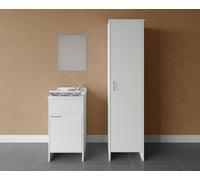 Composizione Lavanderia Negrari - Set 3 Pezzi: Lavatoio, Specchio e Colonna in P