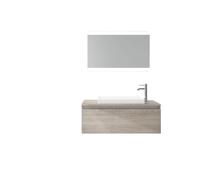 Composizione Mobile Bagno Sospesa 100cm Con Cassetto, Specchio a LED Integrato