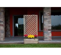Fioriera In Legno Composizione Orchidea Con Griglia, Varie Misure - Fioriera Composizione Orchidea 120x44x180 Cm