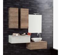 Composizione sospesa Unika 140 mobile arredo bagno lavabo specchio e miscelatore