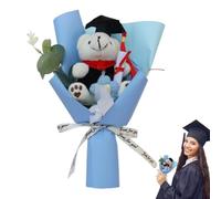 Composizioni floreali artificiali, bouquet di fiori di rose con orso di | Fatto a mano Per la cerimonia di laurea, la festa, i bambini, i