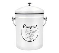Compost Bin, Kitchen Collector, Odor Resistant Container, 5l Countertop with Rust Coating for Food Scraps, Fruits, Veggies, Indoor Waste Disposal, Family or Friends 11.22x6.89 Inch