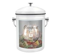 Compost Bucket, Countertop Bin, 5L Rust-Resistant Steel Container, Odor-Blocking Charcoal Lid, Food Waste Collector for Kitchens, Fruits, Vegetables, Indoor Use, Eco Homes, Gift Giving