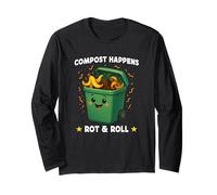 Compost Happens Rot & Roll Funny Eco Humor Sustainability Maglia a Manica