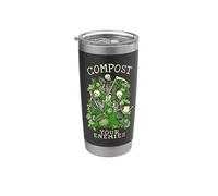 Compost I Tuoi Nemici Divertente Giardinaggio Goth Scheletro Giardiniere Bicchiere termico in acciaio inox doppia parete