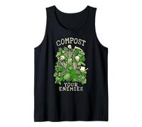 Compost I Tuoi Nemici Divertente Giardinaggio Goth Scheletro Giardiniere Canotta