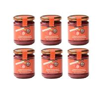 Composta di frutta 85 % | Senza aggiunta di zuccheri con ERITRITOLO - STEVIA | Prodotto artigianale italiano | 6 pezzi da 220 g (Fragola)
