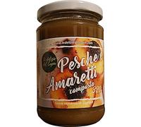 Composta Pesche con Amaretti senza glutine 320 g - Pesche italiane - Con Frutta di Alta qualità, Vegan - Senza conservanti e coloranti