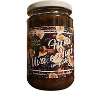 Composta Uva, Fichi e Noci senza glutine 320 g - Fichi e Uva italiana - Con Frutta di Alta qualità, Vegan - Senza conservanti e coloranti