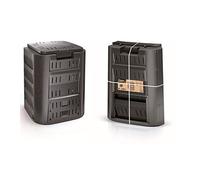 Compostiera da giardino Compostiera termica Compostiera in plastica nera 380L