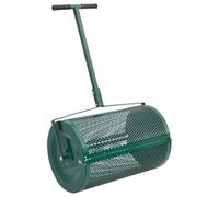 Compostaggio da 75 l, carrello per prato, per giardino e cura del prato, in acciaio robusto, rullo da 40 x 60 cm