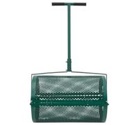 Compostaggio da 75 l, verde, in acciaio, diametro 40 x 60 cm, con manico a T e chiusure laterali per una distribuzione uniforme di compost, pacciame, humus, foglie e erba in giardino