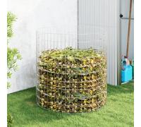 Compostatore per prato e giardino, compostaggio, compostiera da giardino, 100 x 100 cm, in acciaio zincato