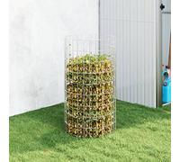 Compostatore per prato e giardino, compostaggio, compostiera da giardino, 50 x 100 cm, in acciaio zincato