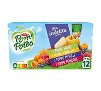 Composte Multi-Varietà - Mela Lampone x 3 - Mele Mirabelle x 3 - Mele Mirabelle x 3 - Mele Naturali x 12 x 90 g