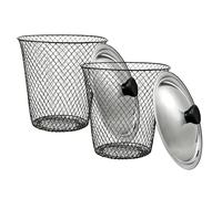Composter sepoltura,Vassoio coltivatore a due griglie metalliche | Cestello Sepolto con Coperchio - per rifiuti Giardino, resti Cucina, arricchimento Suolo, Agricoltura Urbana