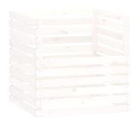 Compostiera bianca in legno di pino massiccio, 80 x 80 x 78 cm, contenitore per compost con grande capacità per rifiuti da giardino, rifiuti da cucina e rifiuti biologici per la produzione di