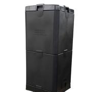 Compostiera Calda Aerobin 200 L - Compostaggio rapido in 3 mesi - Senza odori per rifiuti organici, cucina e giardino - Sistema di compostaggio ecologico da esterno (Black)