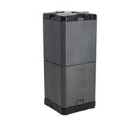 Compostiera Calda Aerobin 200 L - Compostaggio rapido in 3 mesi - Senza odori per rifiuti organici, cucina e giardino - Sistema di compostaggio ecologico da esterno (Grey)