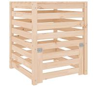 Compostiera da 63,5 x 63,5 x 77,5 cm, in legno massello di pino, grande contenitore per compost con coperchio e coperchio, design a doghe per la circolazione dell'aria, ideale per la raccolta dei