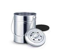 Compostiera da banco per cucina, compostatrice da interno con coperchio e secchio interno, secchio per compost alimentare in metallo per scarti alimentari e riciclaggio dei rifiuti