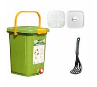 Compostiera da cucina per interni, secchio per compost alimentare da 20 litri, contenitore per compost in plastica con coperchio e maniglia per cucina, sala da pranzo, giardino, cortile