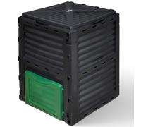 COMPOSTIERA DA GIARDINO 300L NERA E VERDE COMPATTA RESISTENTE COMPOSTER DA ESTER