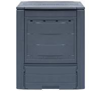 Compostiera da Giardino 60x60x73 cm 260 L Grigia