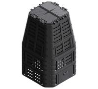 Compostiera da Giardino Nera 93,3x93,3x146 cm 1000 L