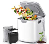 Compostiera elettrica da 4 litri per cucina, bidone intelligente per rifiuti alimentari da banco con filtro al carbone da 900 ml e ricarica di carbone da 600 g, inodore, silenzioso, autopulente
