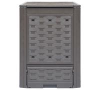 Compostiera Giardino Marrone 60x60x83 cm 300 L Rattan Plastica