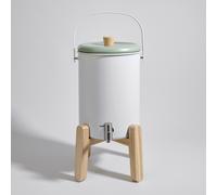 Compostiera in metallo e legno di rovere alt.42 cm