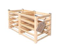 Compostiera moderna Duo, ca. 80 x 153 cm, altezza 80 cm, in legno massello di larice, compostiera compostiera in legno di silo