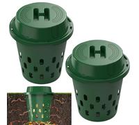 Compostiera per lombrichi interrati da 12 litri, contenitore per vermicompostaggio per aiuole da giardino e uso domestico, compostiera per lombrichi verdi per principianti