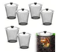 Compostiera per vermi sotterranei con coperchio, confezione da 6 pezzi, sistema di compostaggio rapido per rifiuti da giardino, ecologico