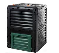 Compostiera termica da giardino, 300 l, di alta qualità, con coperchio ribaltabile, in plastica riciclata al 100%, 81 x 80 x 80 cm, ideale per rifiuti da giardino e cucina, produzione UE