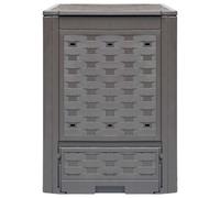Compostiere 2 pz Marrone 60x60x83cm 600 L in Rattan di Plastica